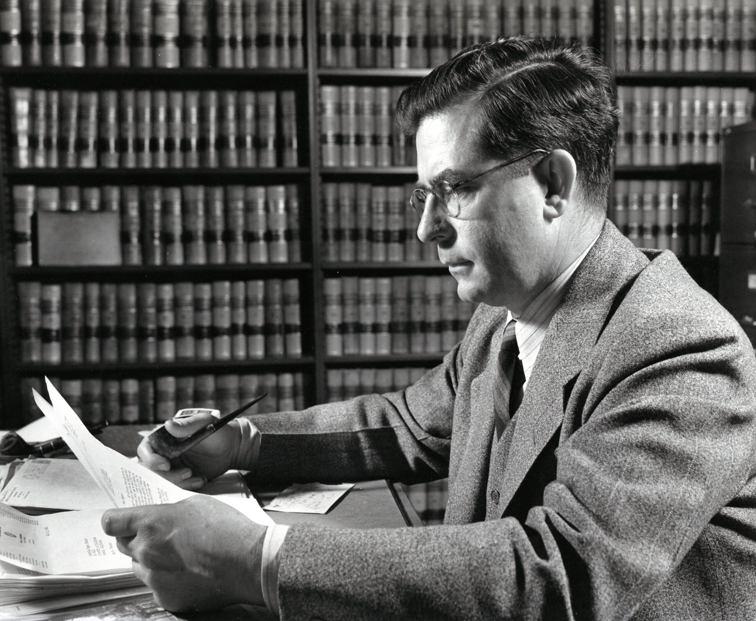 Traynor at his desk